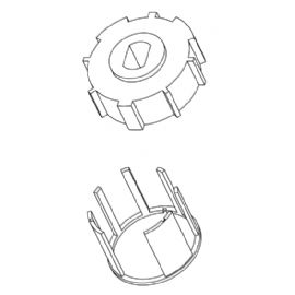 PULEGGIA E CORONA ZF54 PER MOTORI TUBOLARI DIAMETRO 45MM