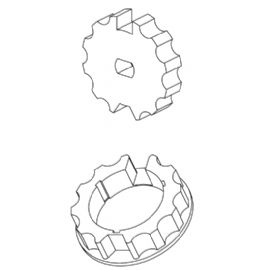 CORONA  E PULEGGIA DIAMETRO 70MM OGIVA PER MOTORIDUTTORI TUBOLARI 