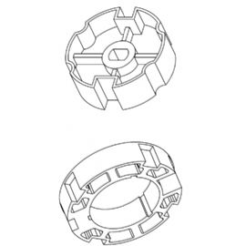 CORONA  E PULEGGIA DIAMETRO  78MM OGIVA PIATTA PER MOTORIDUTTORI TUBOLARI 