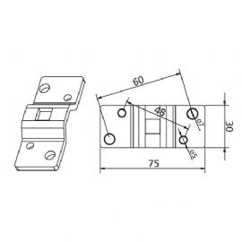 SUPPORTO DA PARETE CON FORO 10x10MM PER MOTORIDUTTORI TUBOLARI