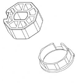 CORONA E PULEGGIA OTTAGONALE DIAMETRO 40MM PER MOTORE V2 TUBOLARE