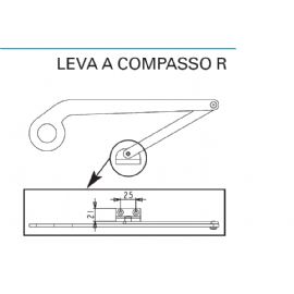 Leva a compasso “R” SX salvaspazio per attuatore motore per persiane a battente BUONGIORNO APRIMATIC