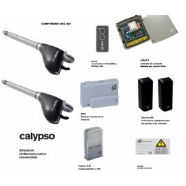 KIT AUTOMAZIONE V2 PER CANCELLO A 2 ANTE 2,5 Mt MOTORE CALYPSO CENTRALE CITY 11