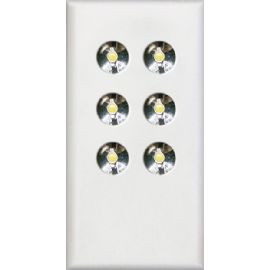 LAMPADA A 6 LED ALTA LUMINOSITA' FRUTTO DA INCASSO PER AVE DOMUS 100 S44 BIANCO