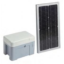 KIT ALIMENTAZIONE SOLARE V2 ECO LOGIC COMPLETO BOX BATTERIA E PANNELLO DA 20W